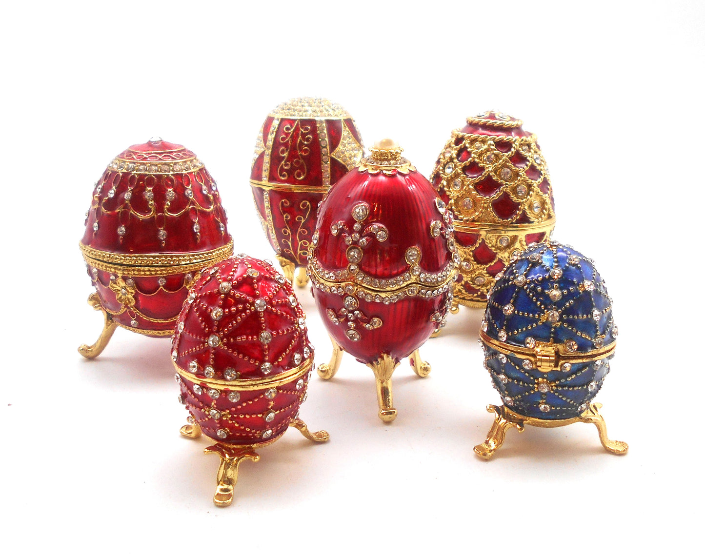 Fabergé Eier mit Glitzerstrass, Schmuck-Ostereier