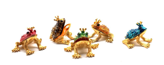 Fabergé Dose Mini Frosch mit Krone