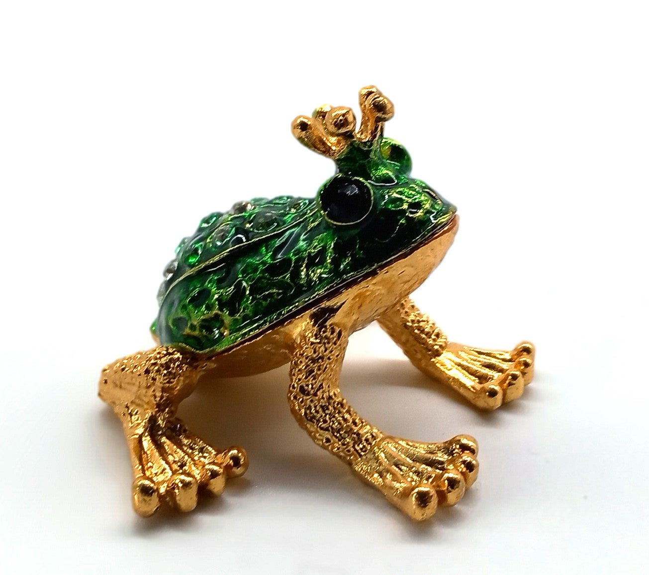 Fabergé Dose Mini Frosch mit Krone