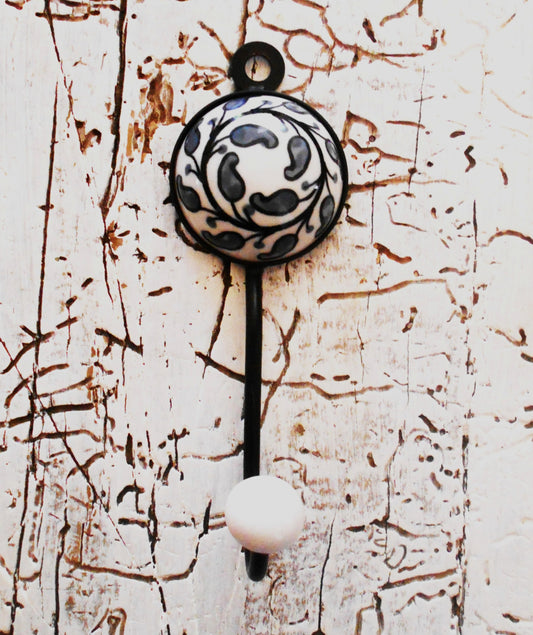 Garderobenhaken, Keramikhaken, Wandhaken, Kleiderhaken, weiß