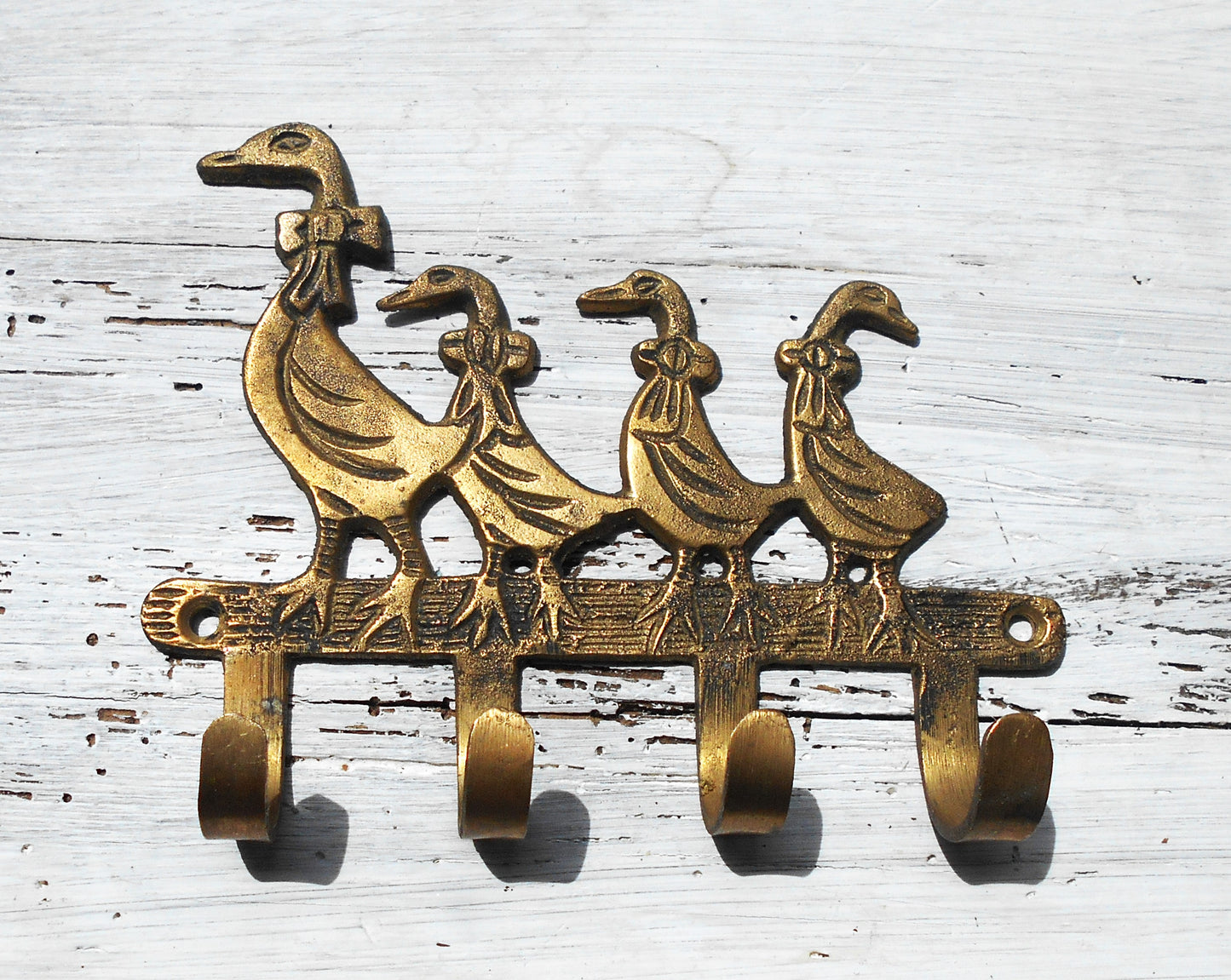 Garderobenhaken, Wandhaken, Kleiderhaken, Messing, Gänse