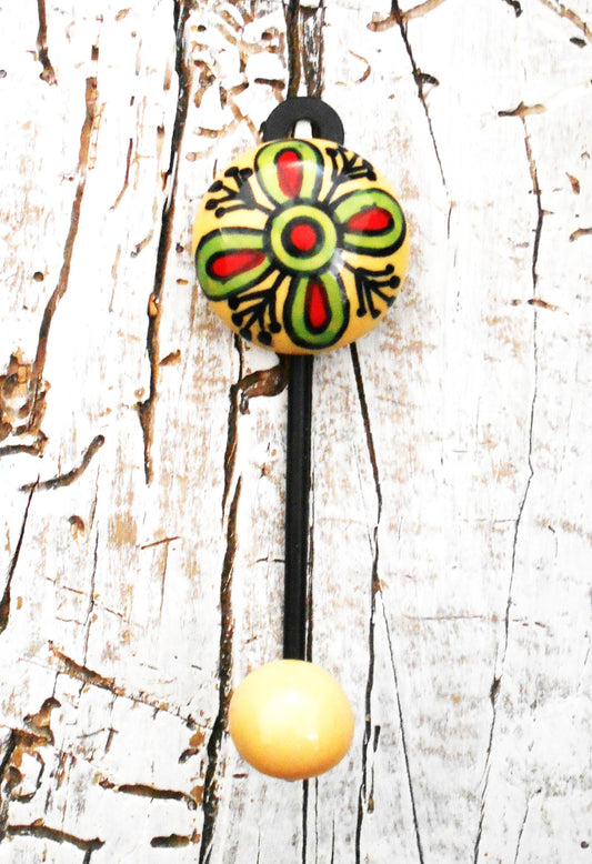 Keramikhaken, Wandhaken, Kleiderhaken, Garderobenhaken, klein, gelb