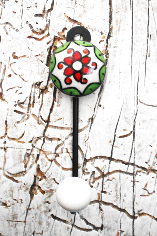 Keramikhaken, Wandhaken, Kleiderhaken, Garderobenhaken, klein, weiß