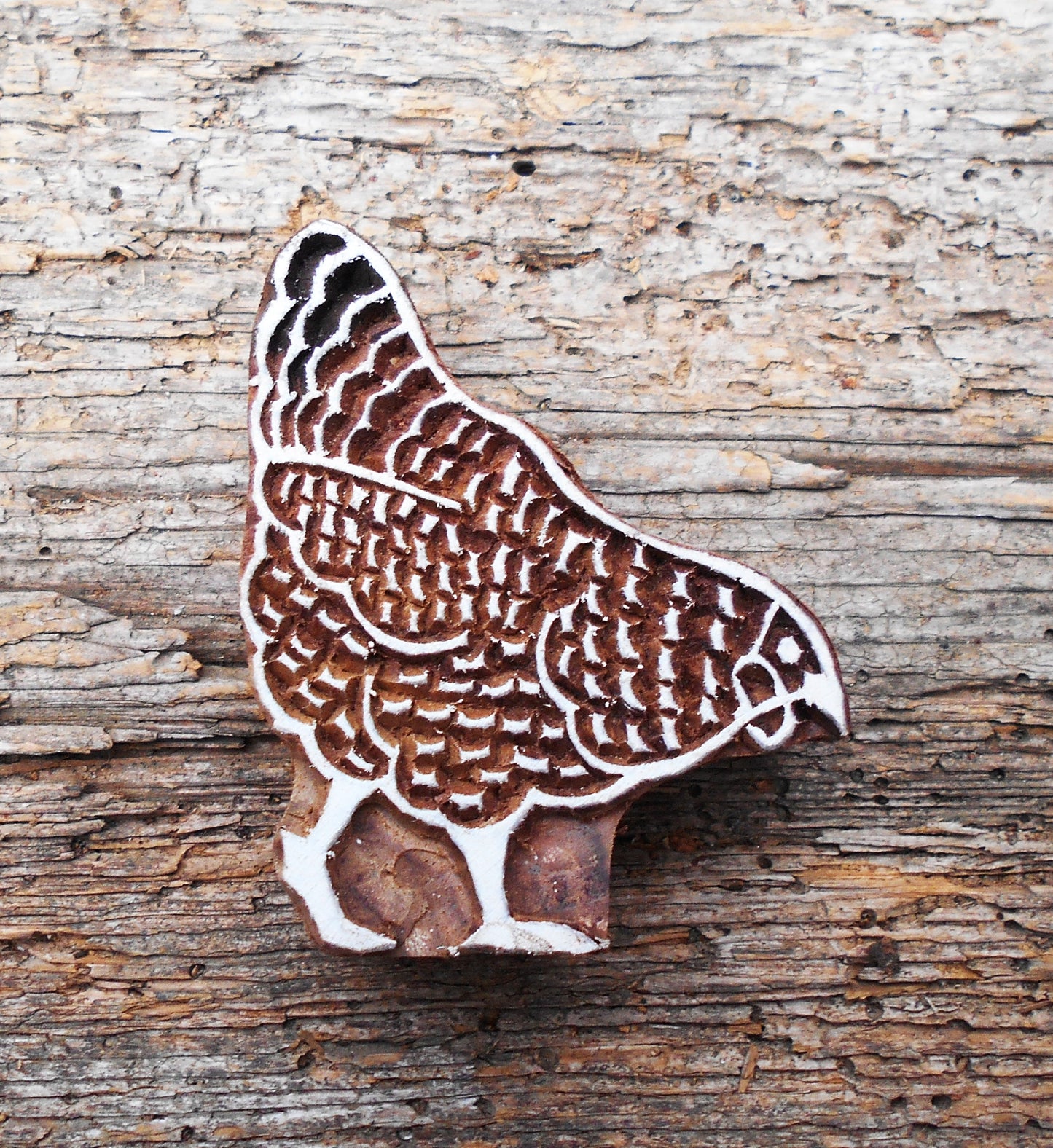 Stoffdruckstempel, Holzdruckstempel, Motivstempel, Blaudruckstempel, Textildruck-Henne 1