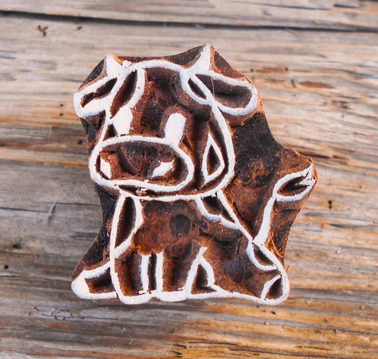 Tierstempel, Stoffdruckstempel, Holzdruckstempel, Blaudruckstempel, Kuh