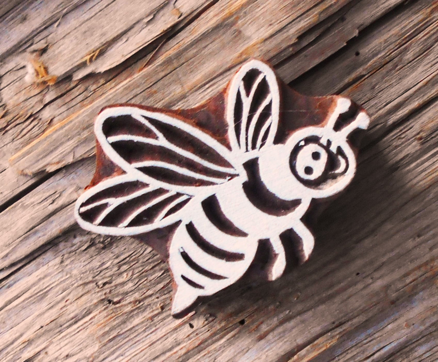 Tierstempel, Stoffdruckstempel, Holzdruckstempel, Blaudruckstempel, Biene