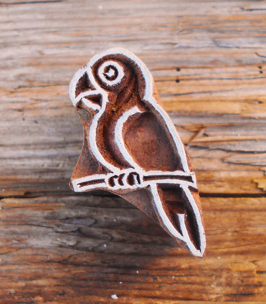Tierstempel, Stoffdruckstempel, Holzdruckstempel, Blaudruckstempel, Papagei
