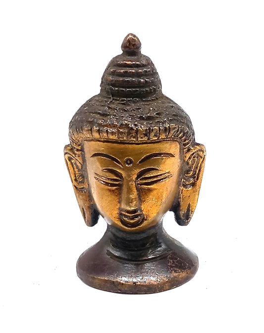 Messing Figur Buddha Kopf klein
