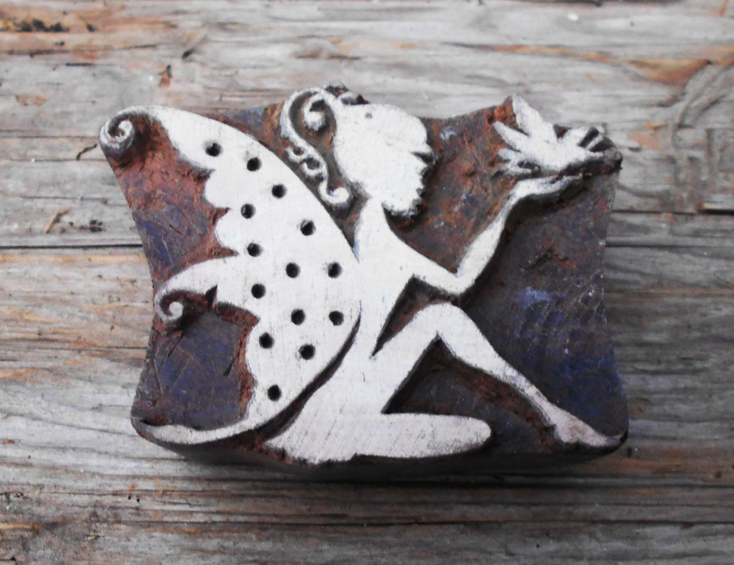 Holzdruckstempel, Stoffdruckstempel, Textilstempel, Motivstempel, Fee