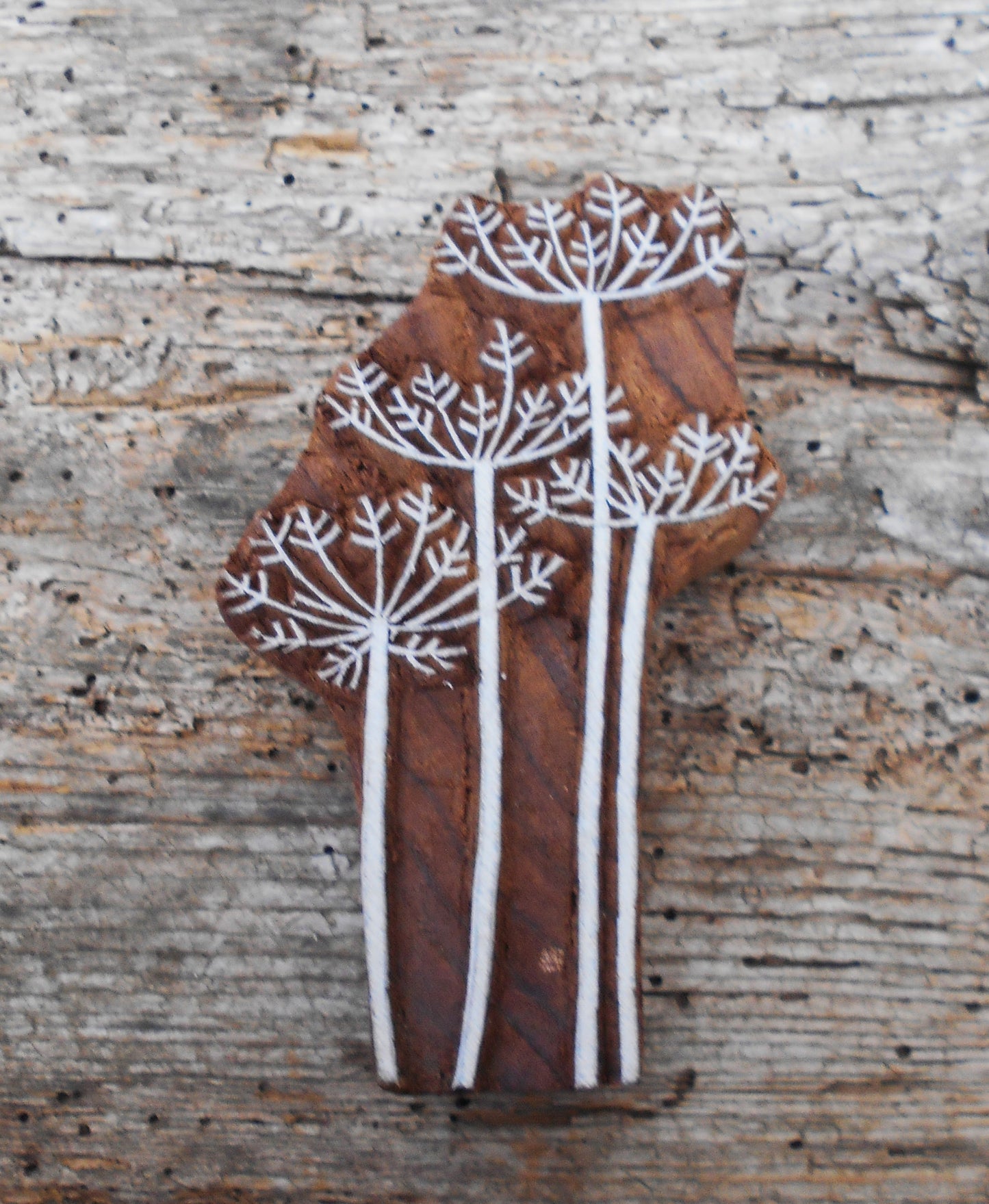 Stoffdruck Stempel, Holzdruckstempel, Motivstempel, Blaudruckstempel, Textildruck-Fenchel