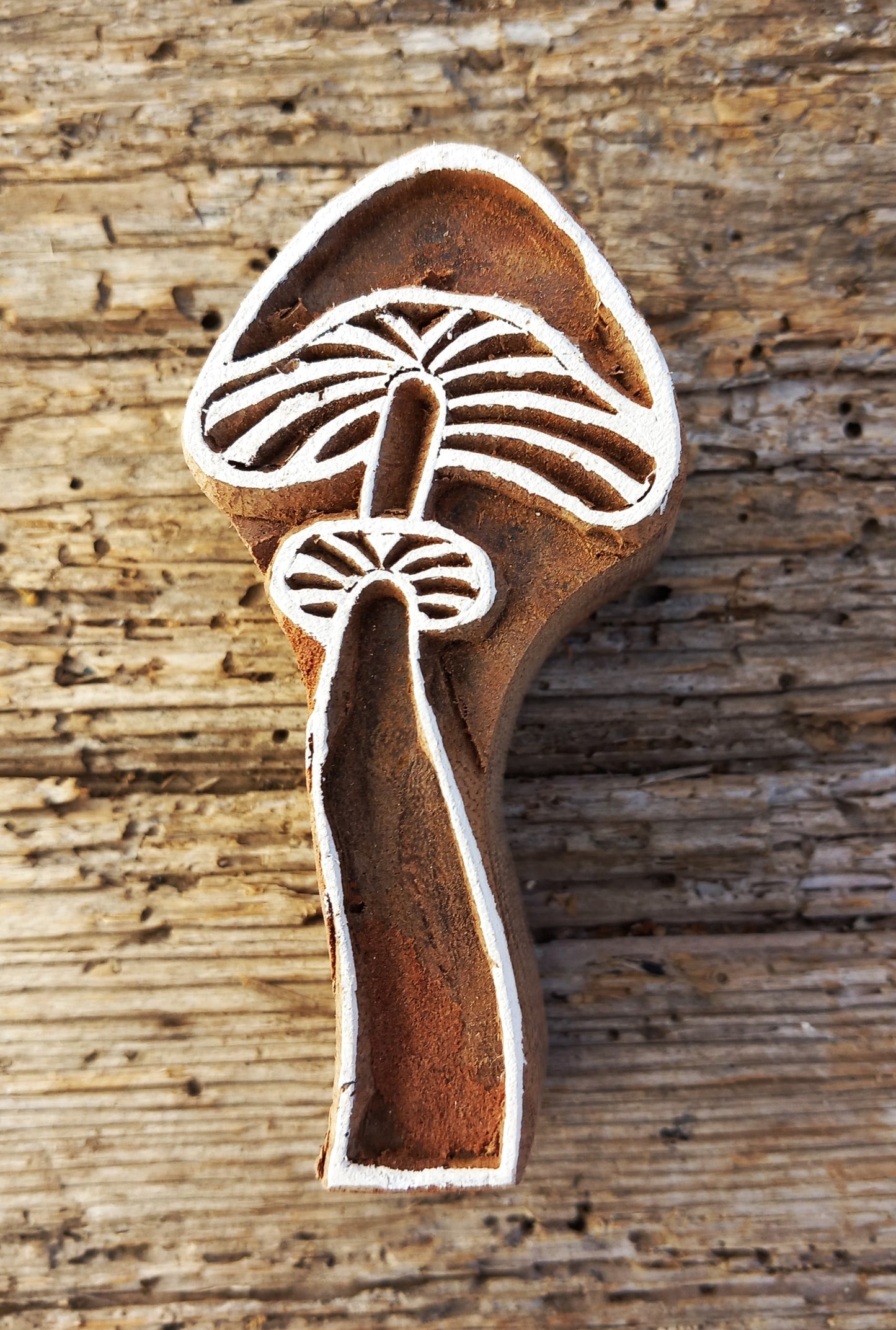 Stoffdruckstempel, Holzdruckstempel, Motivstempel, Blaudruckstempel, Pilz