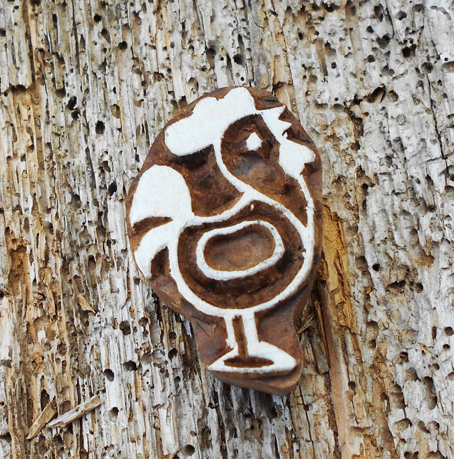 Tierstempel, Stoffdruckstempel, Holzdruckstempel, Blaudruckstempel, Hahn