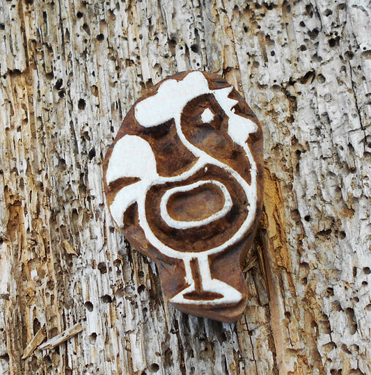 Tierstempel, Stoffdruckstempel, Holzdruckstempel, Blaudruckstempel, Hahn