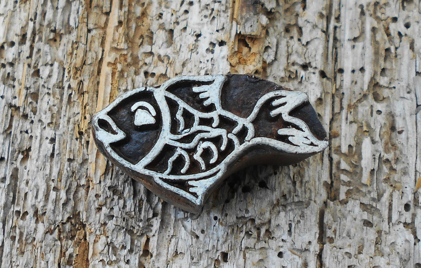 Tierstempel, Stoffdruckstempel, Holzdruckstempel, Blaudruckstempel, Fisch