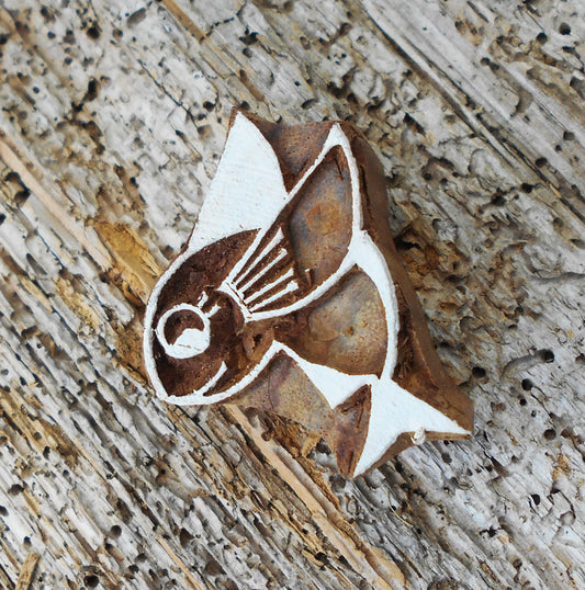 Tierstempel, Stoffdruckstempel, Holzdruckstempel, Blaudruckstempel, Fisch
