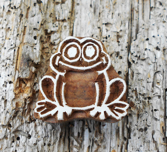 Tierstempel, Stoffdruckstempel, Holzdruckstempel, Blaudruckstempel, Frosch