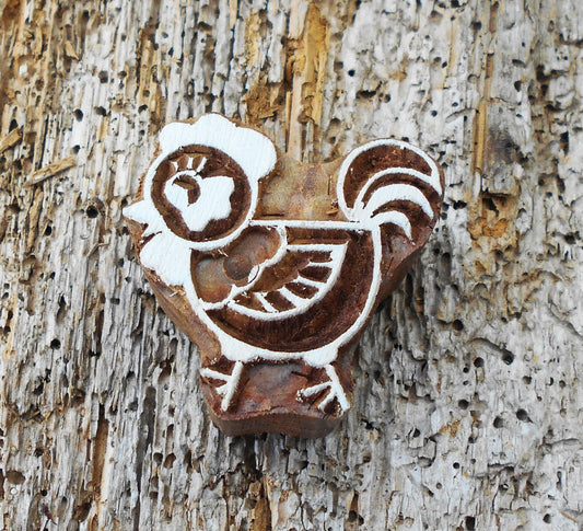 Tierstempel, Stoffdruckstempel, Holzdruckstempel, Blaudruckstempel, Henne