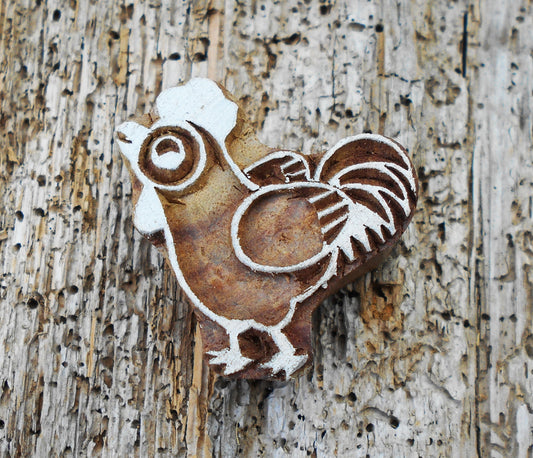 Tierstempel, Stoffdruckstempel, Holzdruckstempel, Blaudruckstempel, Henne