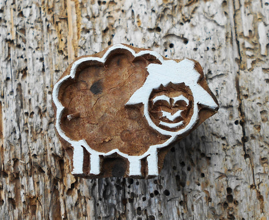 Tierstempel, Stoffdruckstempel, Holzdruckstempel, Blaudruckstempel, Schaf