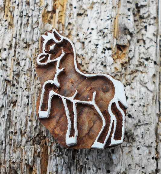 Tierstempel, Stoffdruckstempel, Holzdruckstempel, Blaudruckstempel, Pferd