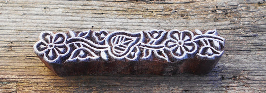 Bordürenstempel, Holzdruckstempel, Stoffdruckstempel, Textilstempel, Blaudruckstempel