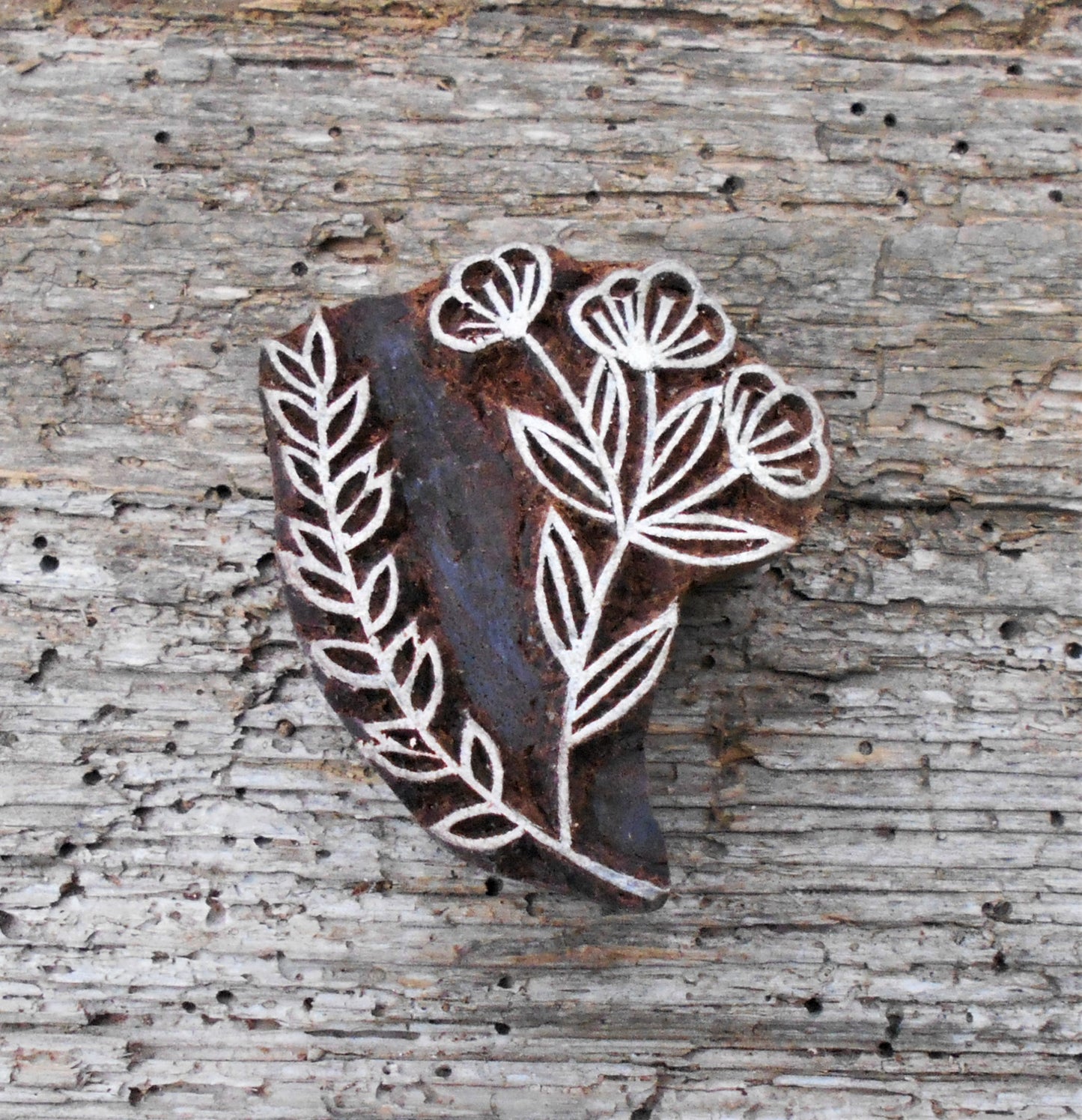 Stoffdruckstempel, Holzdruckstempel, Motivstempel, Blaudruckstempel, Gras