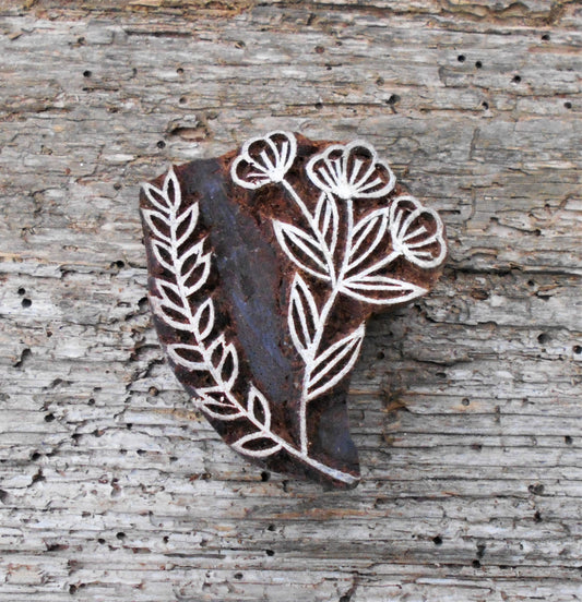Stoffdruckstempel, Holzdruckstempel, Motivstempel, Blaudruckstempel, Gras