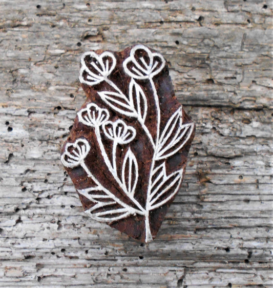 Stoffdruckstempel, Holzdruckstempel, Motivstempel, Blaudruckstempel, Gras