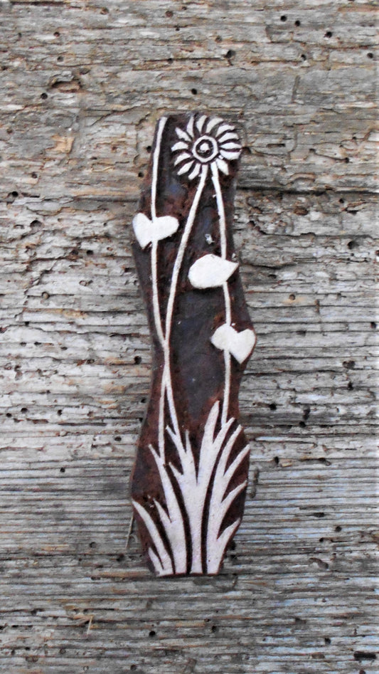 Stoffdruckstempel, Holzdruckstempel, Motivstempel, Blaudruckstempel, Gras