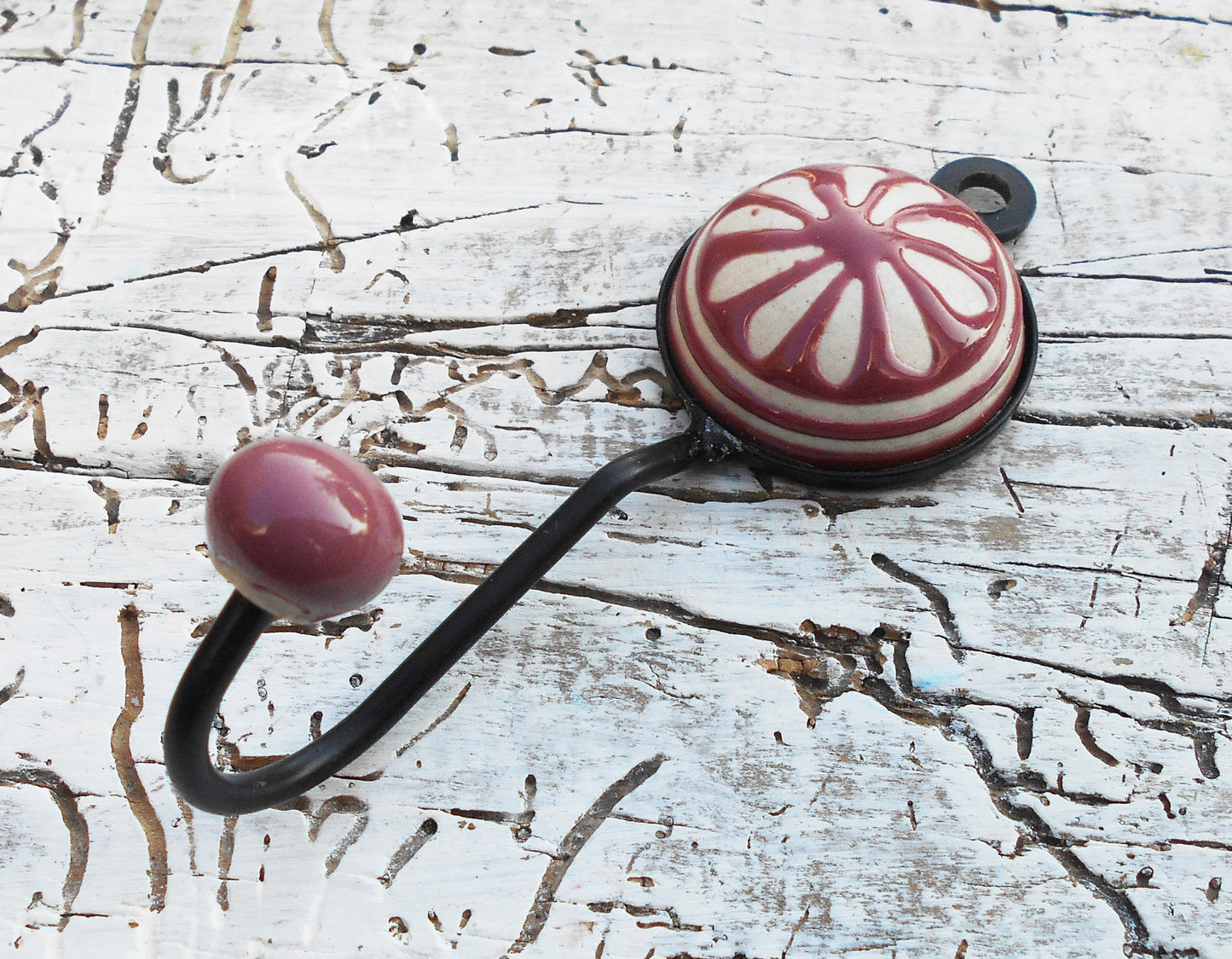 Garderobenhaken, Keramikhaken, Wandhaken, Kleiderhaken, altrosa