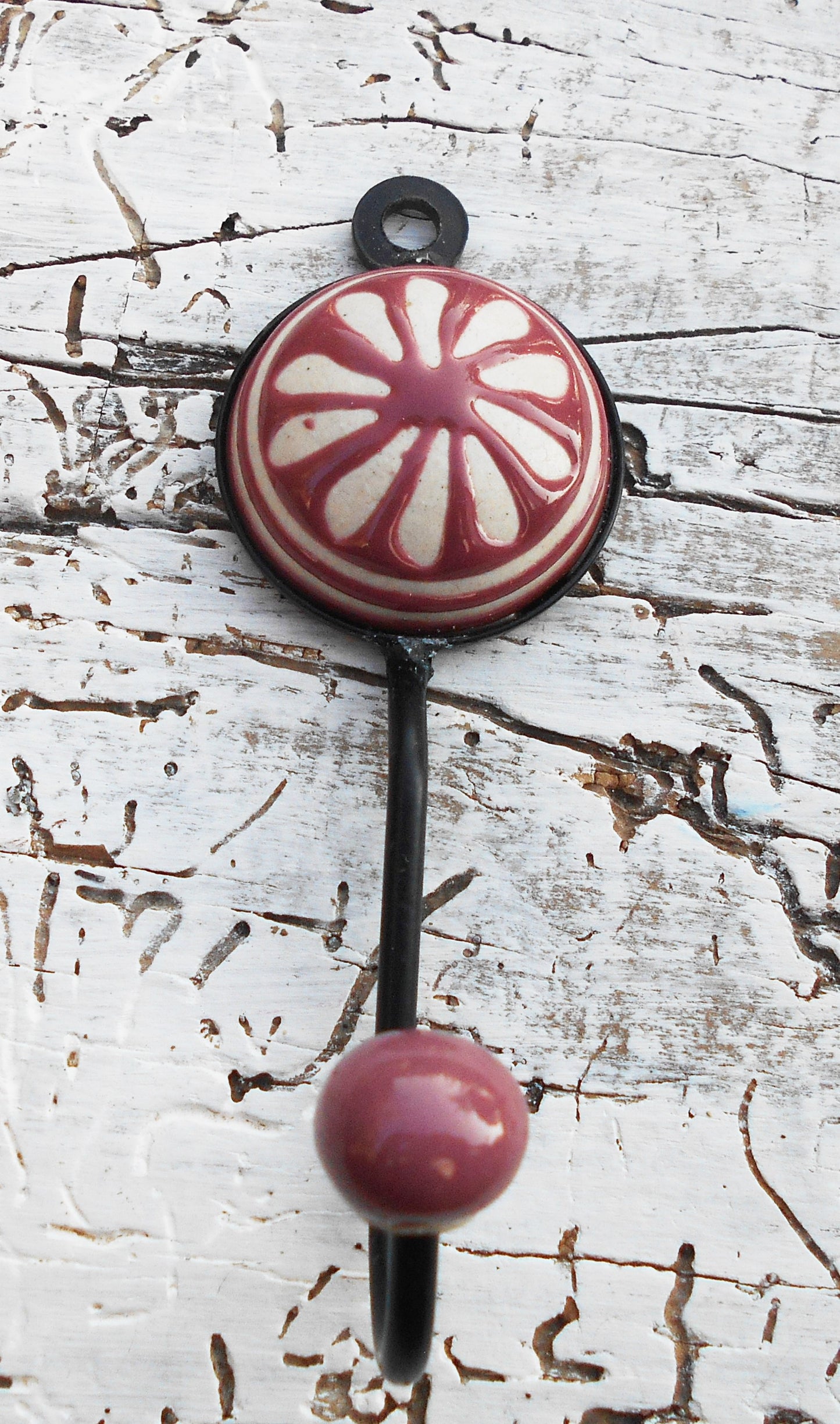 Garderobenhaken, Keramikhaken, Wandhaken, Kleiderhaken, altrosa