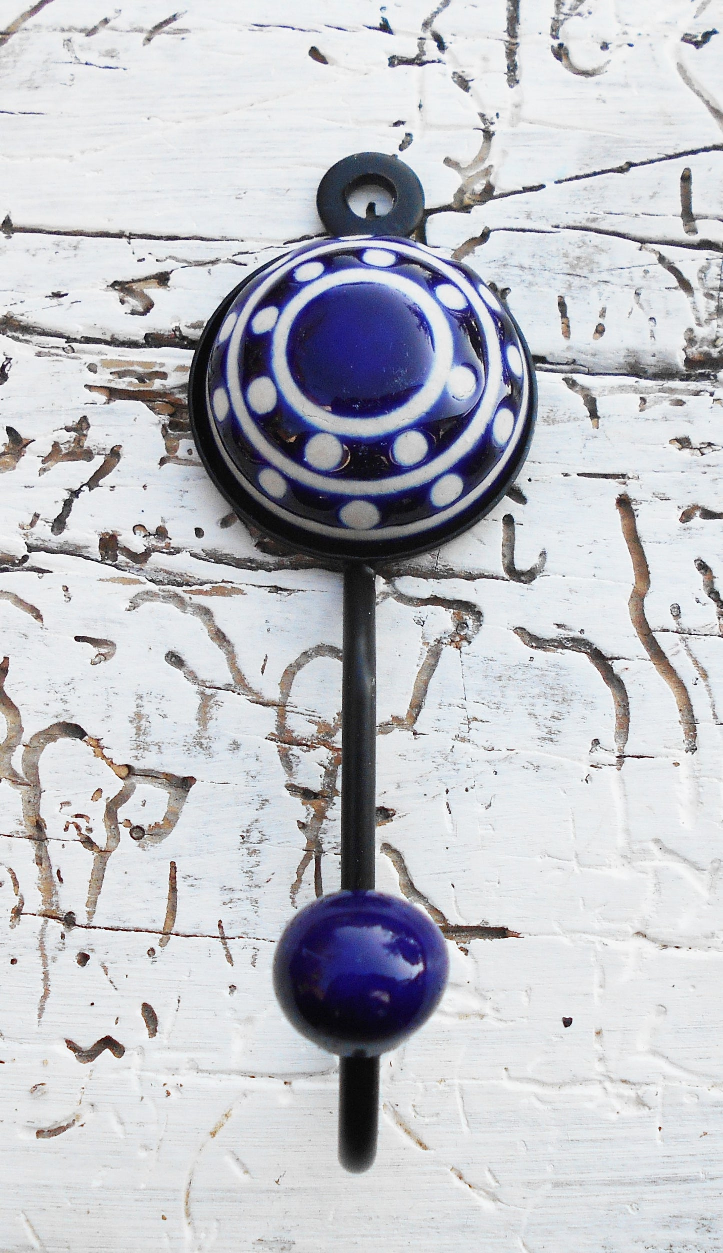 Garderobenhaken, Keramikhaken, Wandhaken, Kleiderhaken, blau