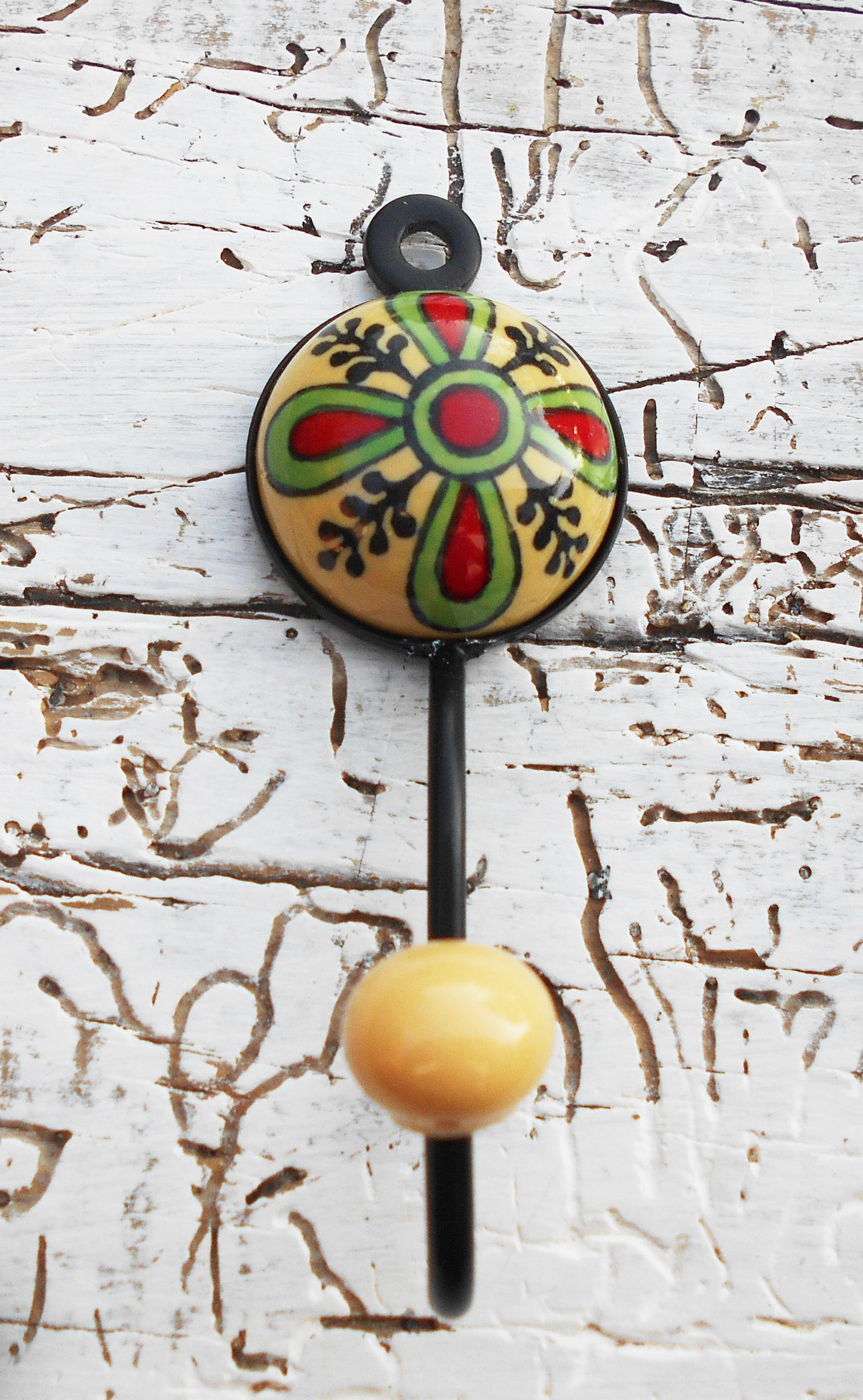 Garderobenhaken, Keramikhaken, Wandhaken, Kleiderhaken, gelb