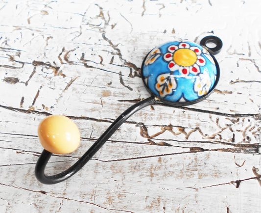 Garderobenhaken, Keramikhaken, Wandhaken, Kleiderhaken, gelb