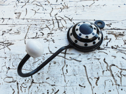 Garderobenhaken, Keramikhaken, Wandhaken, Kleiderhaken, weiß