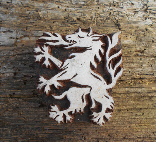 Tierstempel, Stoffdruckstempel, Holzdruckstempel, Drache