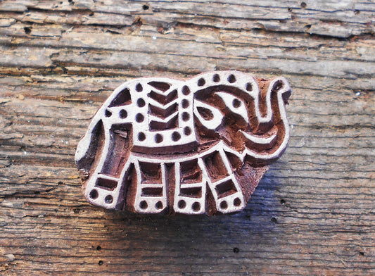 Tierstempel, Stoffdruckstempel, Holzdruckstempel, Textilstempel, Elefant