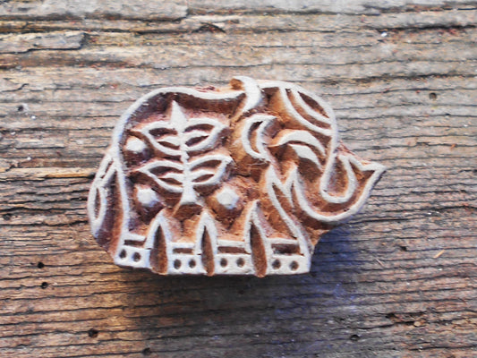 Tierstempel, Stoffdruckstempel, Holzdruckstempel, Textilstempel, Elefant