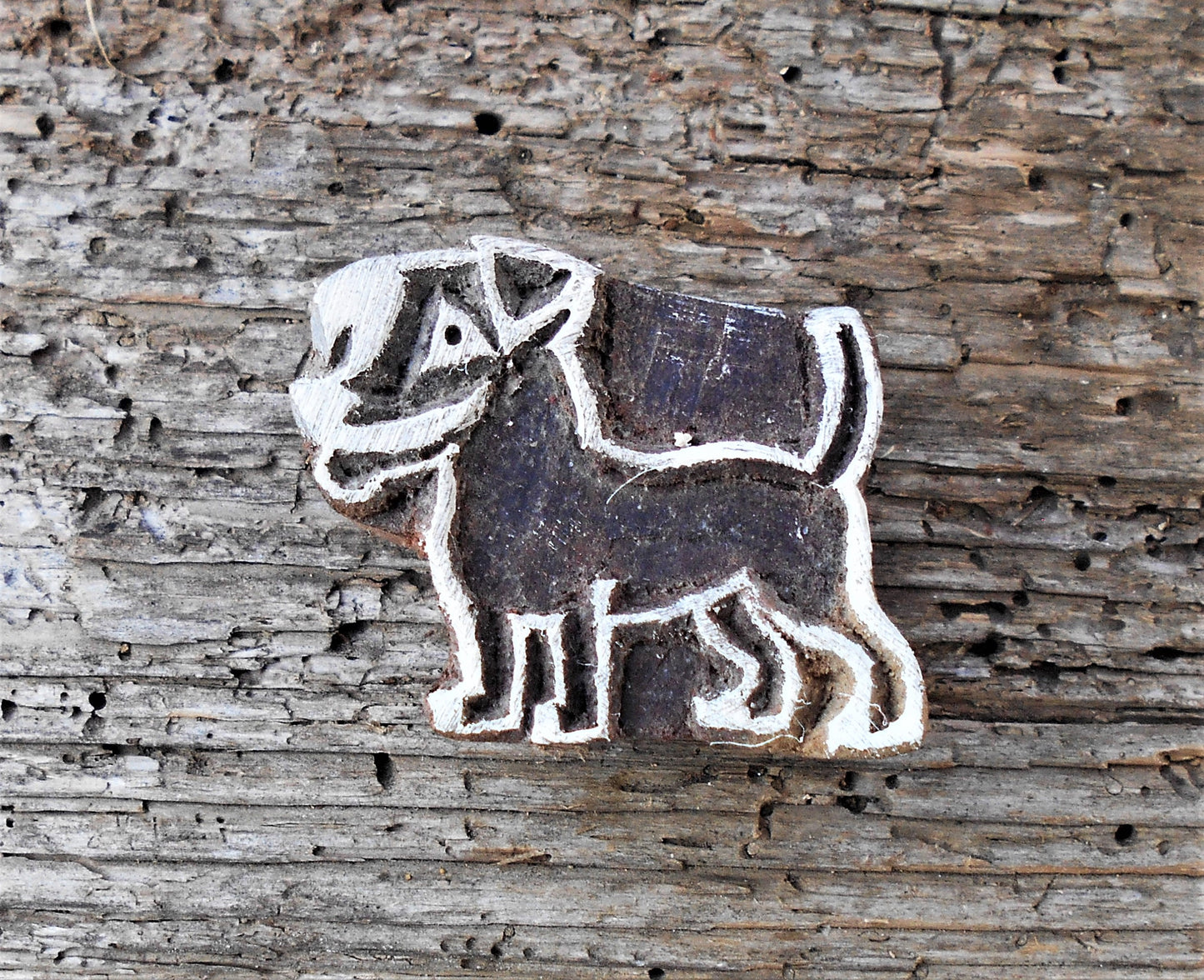 Stoffdruckstempel, Holzdruckstempel, Blaudruckstempel, Hund