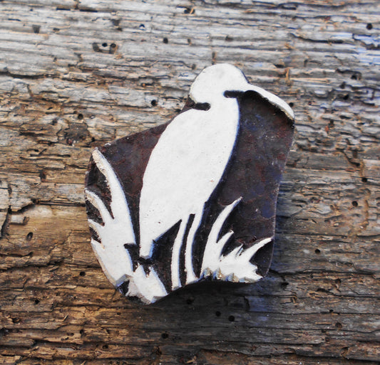 Tierstempel, Stoffdruckstempel, Holzdruckstempel, Storch