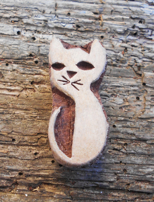 Tierstempel, Stoffdruckstempel, Holzdruckstempel, Katze