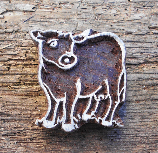 Tierstempel, Stoffdruckstempel, Holzdruckstempel, Kuh