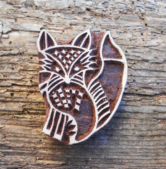 Tierstempel, Stoffdruckstempel, Holzdruckstempel, Motivstempel, Fuchs