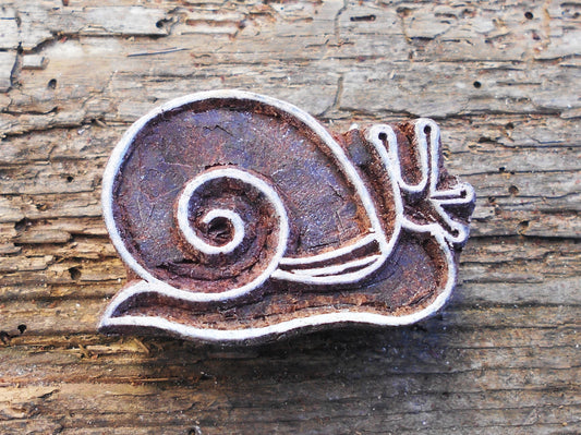 Tierstempel, Stoffdruckstempel, Holzdruckstempel, Schnecke