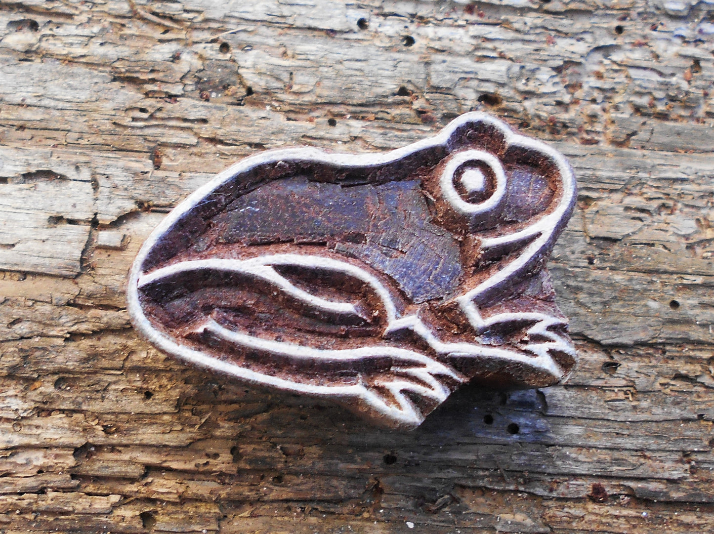 Tierstempel, Stoffdruckstempel, Holzdruckstempel, Frosch