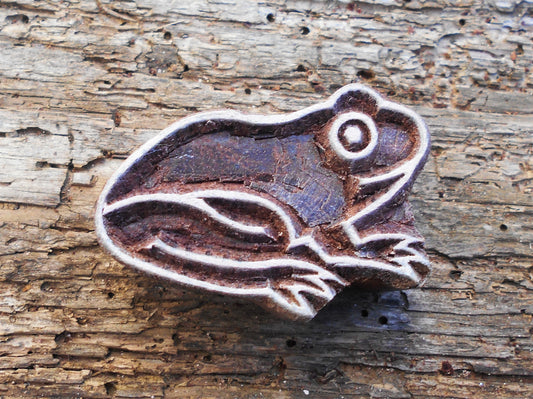 Tierstempel, Stoffdruckstempel, Holzdruckstempel, Frosch