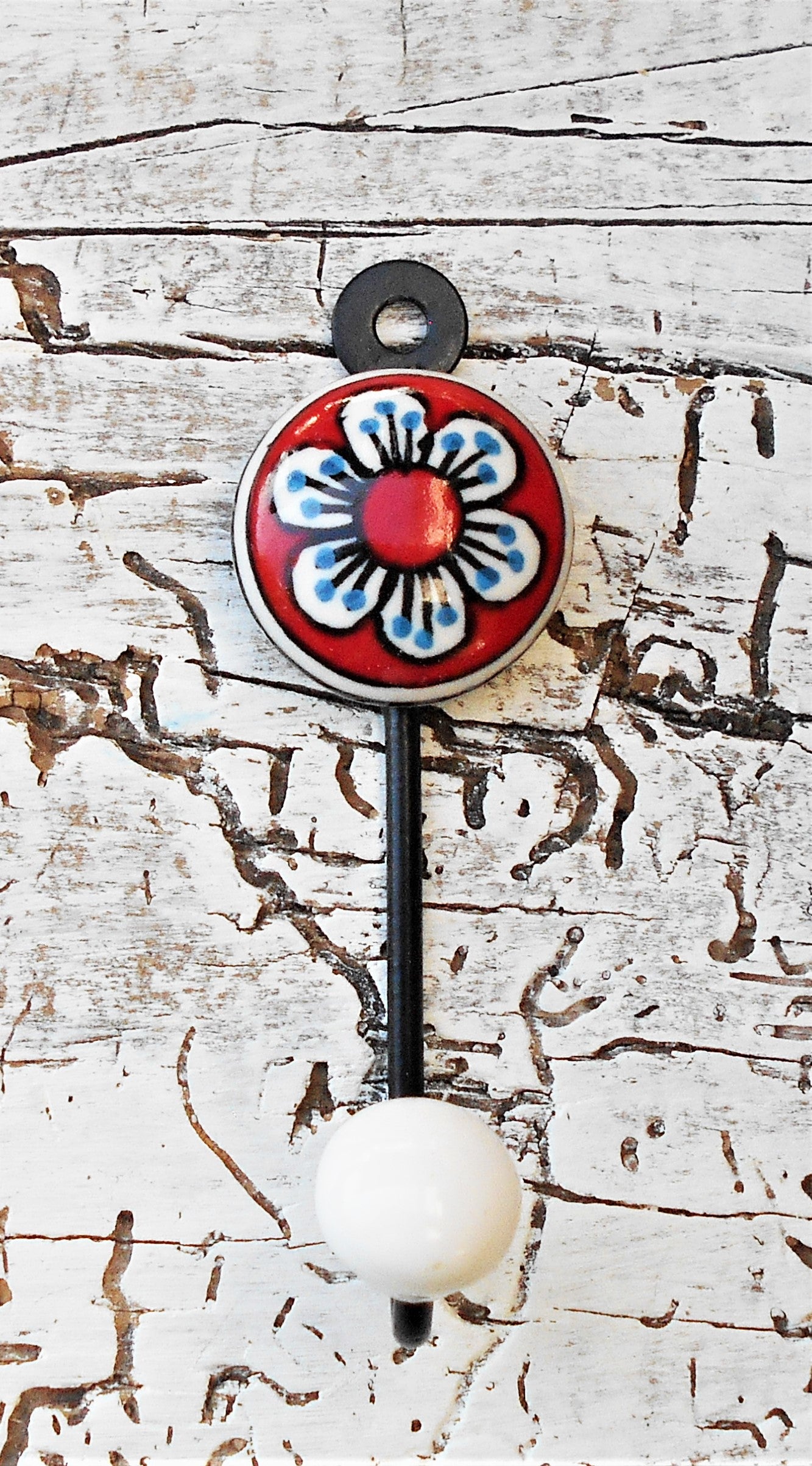 Keramikhaken, Wandhaken, Kleiderhaken, Garderobenhaken, klein, weiß