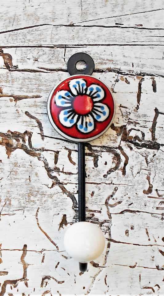 Keramikhaken, Wandhaken, Kleiderhaken, Garderobenhaken, klein, weiß